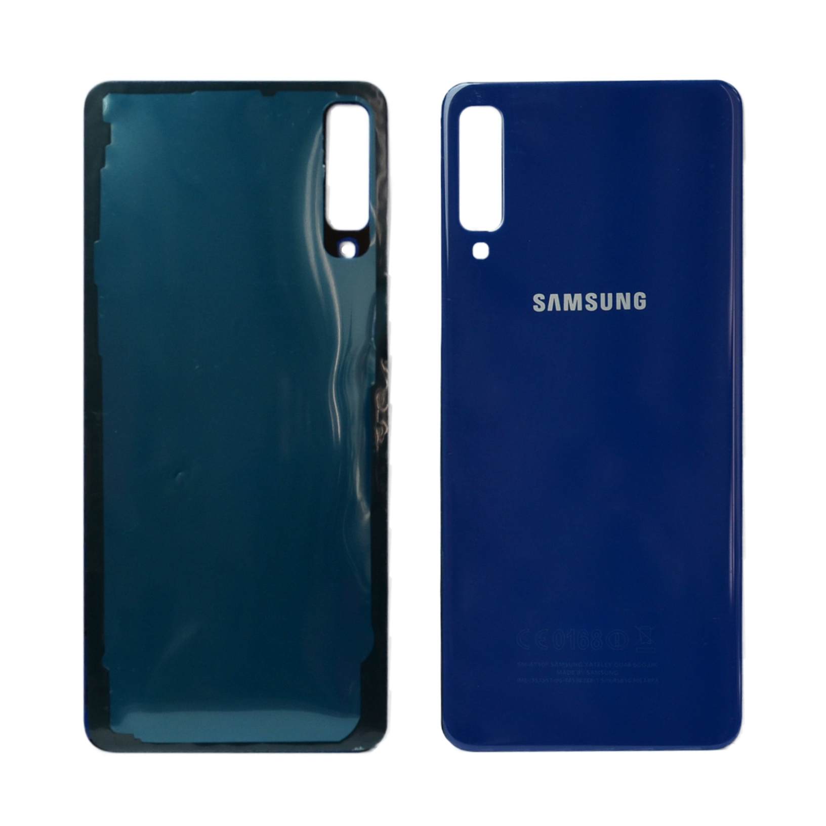 ЗАПЧАСТИ ДЛЯ СОТОВЫХ :: ЗАПЧАСТИ ДЛЯ SAMSUNG :: ЗАДНИЕ КРЫШКИ :: Задняя крышка Samsung A750F (A7 2018) синяя