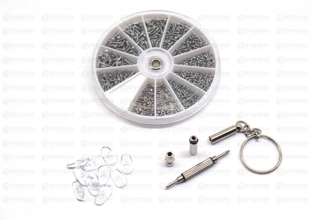 ОБОРУДОВАНИЕ :: ИНСТРУМЕНТЫ :: Инструмент для ремонта часов :: Набор винтов  M1-M1.6 и гаек М1.2-М1.4 1000шт KS-087101