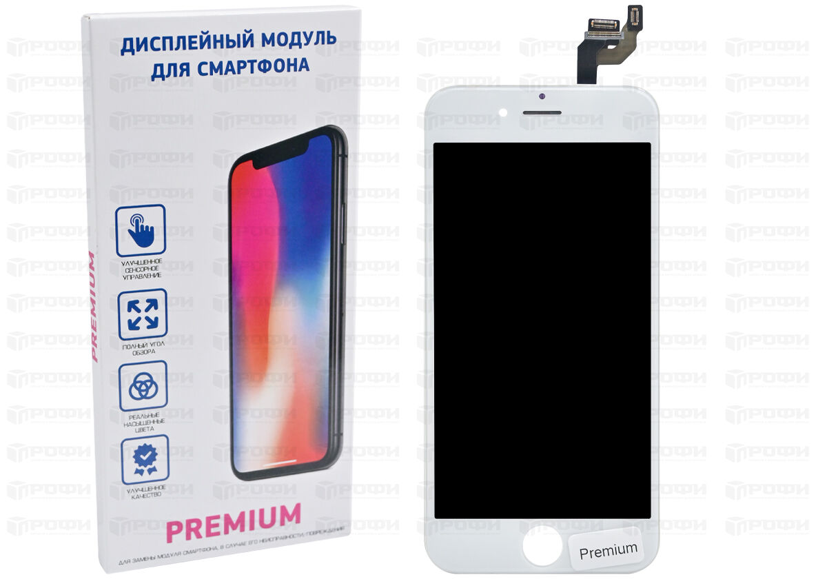 ЗАПЧАСТИ для APPLE :: ЗАПЧАСТИ для APPLE IPHONE :: ДИСПЛЕИ PREMIUM для  iPhone :: Дисплей для iPhone 6 (PREMIUM)+тачскрин (белый)