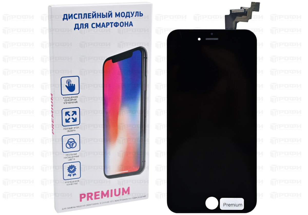 ЗАПЧАСТИ для APPLE :: ЗАПЧАСТИ для APPLE IPHONE :: ДИСПЛЕИ PREMIUM для  iPhone :: Дисплей для iPhone 6 Plus (PREMIUM)+тачскрин (черный)