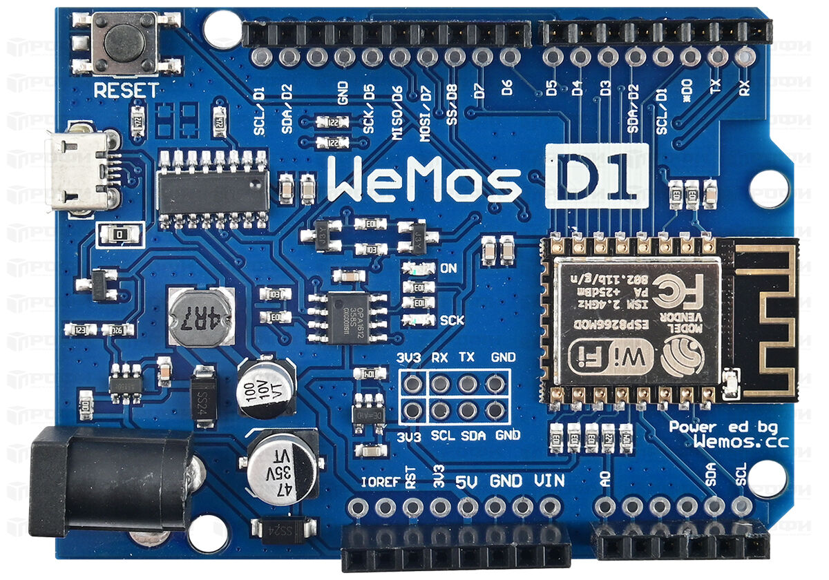 ОБОРУДОВАНИЕ :: ПЛАТЫ ARDUINO :: Платы Arduino :: Плата WeMos D1 Esp-12e на  основе ESP8266 совместима с Arduino