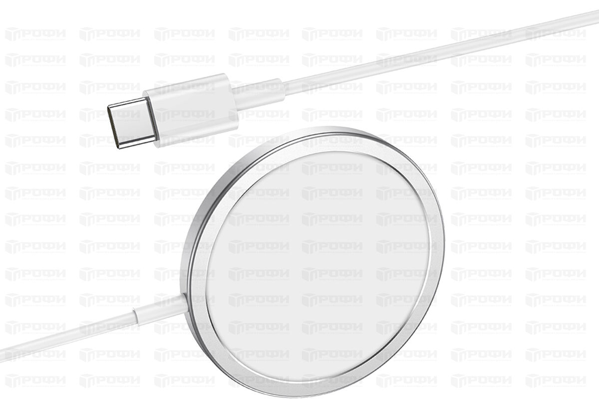 Беспроводное зарядное устройство MagSafe HOCO CW30 Pro для iPhone ( от 8  серии) 3.0A, 7.5W/10W/15W серебристое