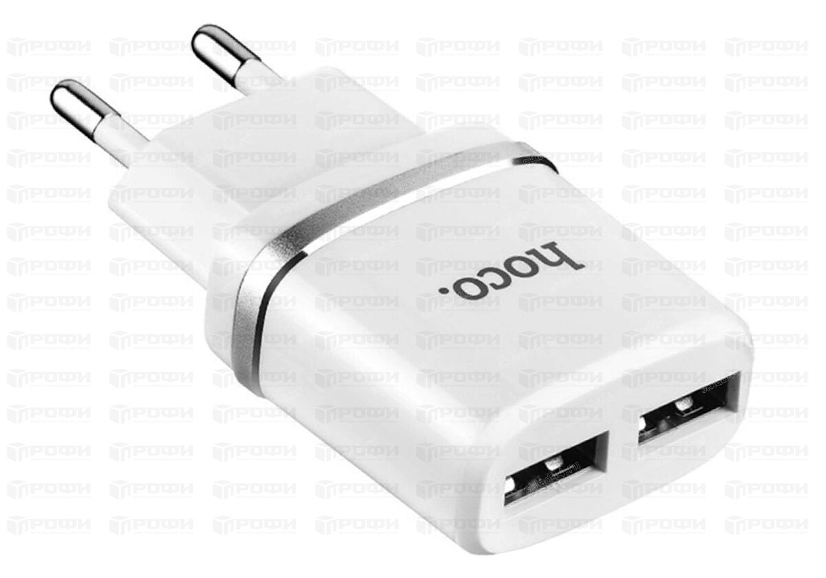 Сетевое зарядное устройство HOCO C12 Smart 2USB белый