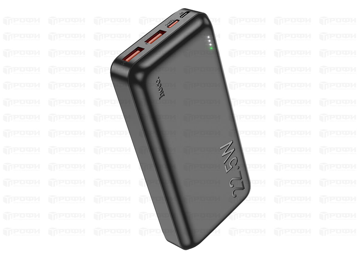 Универсальный внешний аккумулятор Hoco J101A Astute 20000 mAh 22.5W 2*USB/Type-C/Micro USB пластик (черный)