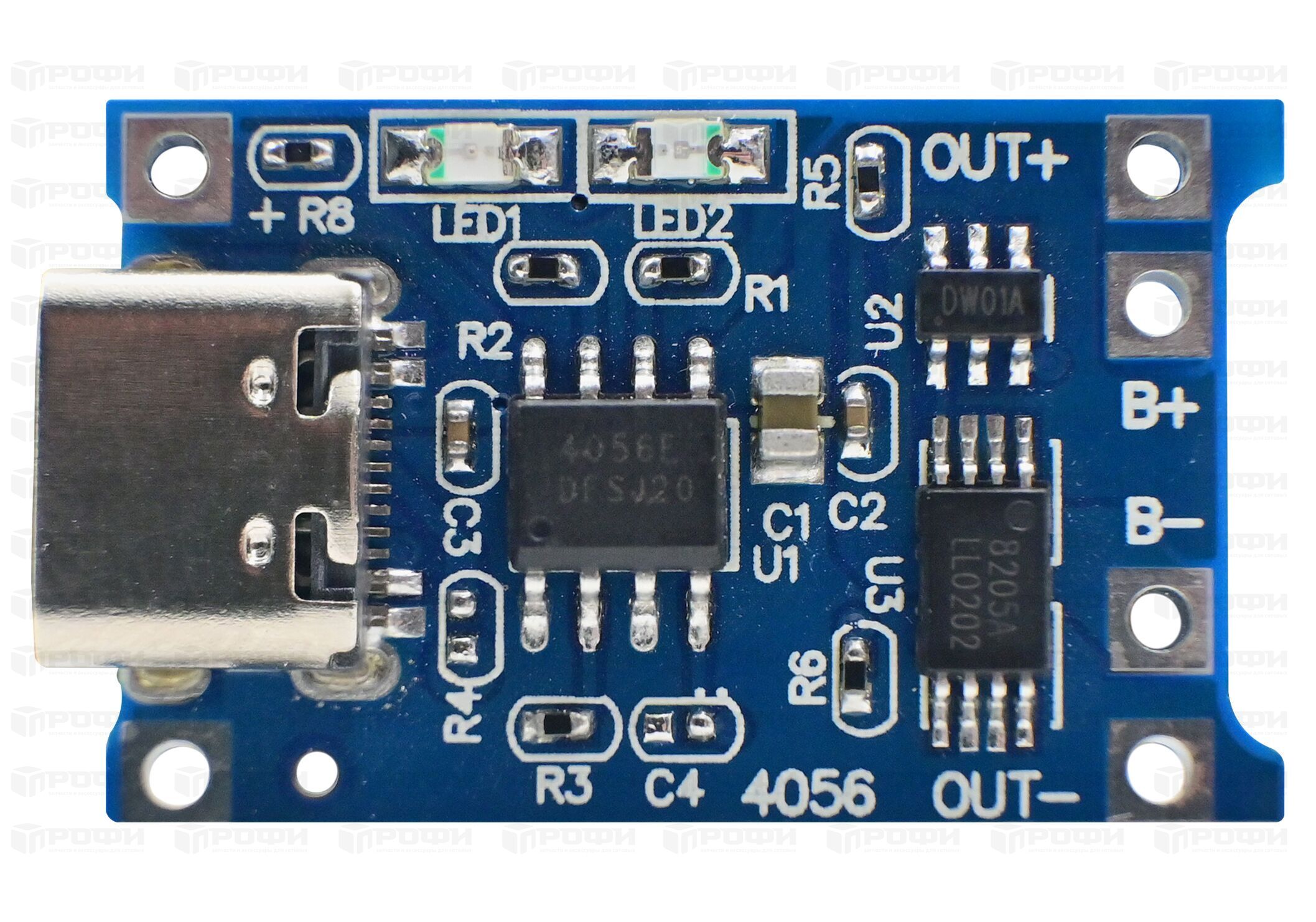 TP4056-mod-MicroUSB, Модуль зарядки, Зарядное устройство для Li-ion аккумуляторов 18650